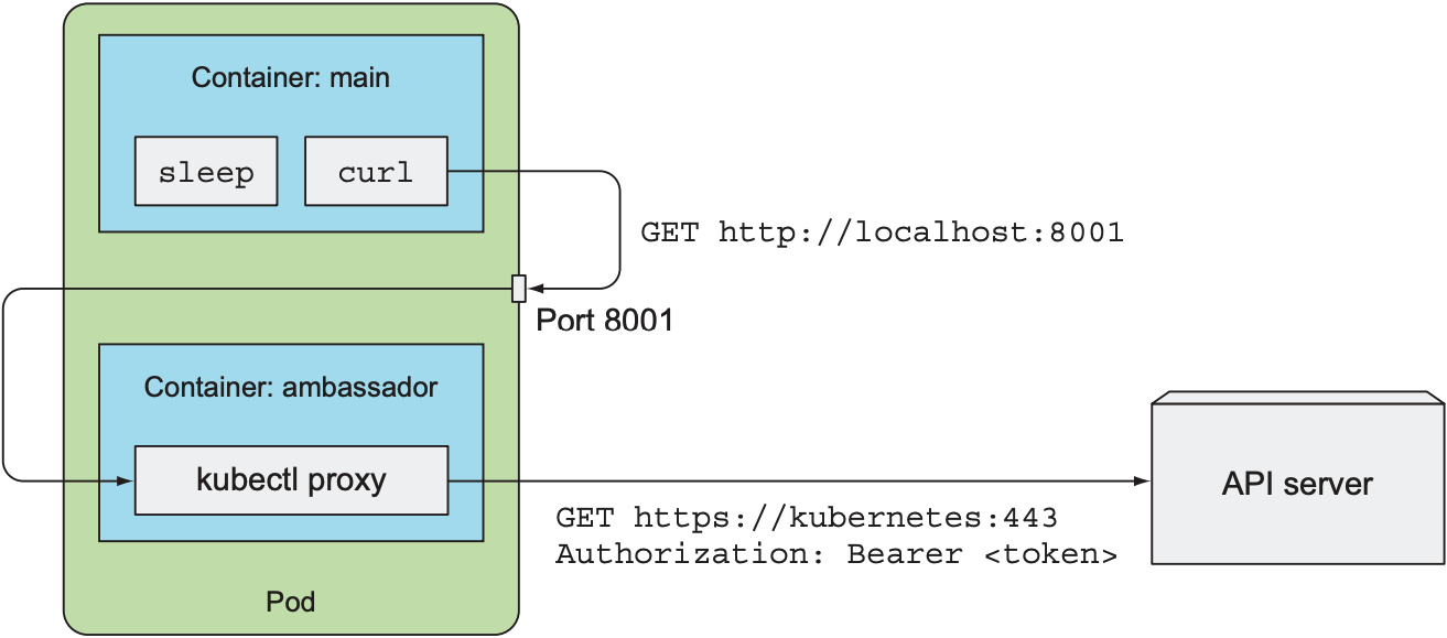 Offload encryption, authentication, and server verification in an ambassador container